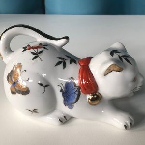 Hand painted and gold leafed butterfly cat